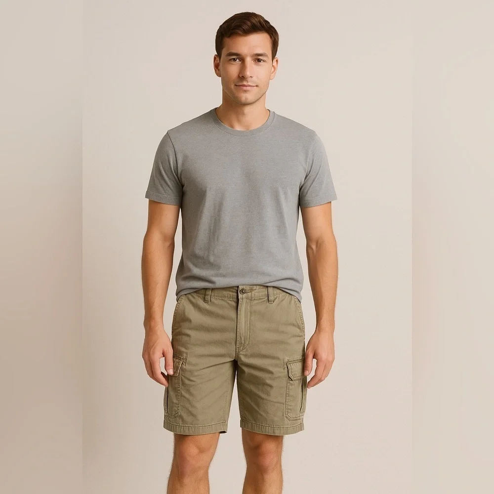 Beverly Hills Polo Club Men’s Tan Cargo Shorts 31 | Classic Lightweight Preppy